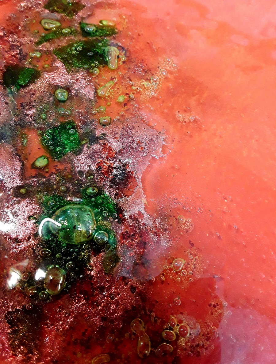 Vue sur le détail d'un verre fusion