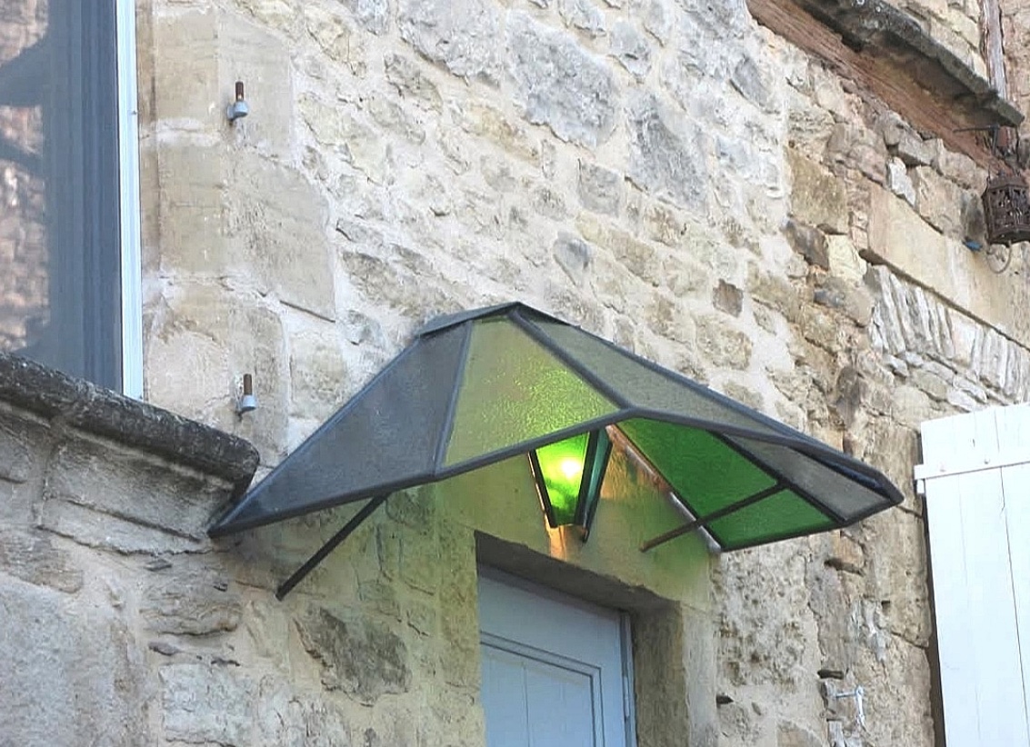 Marquise et luminaire en verre fusion