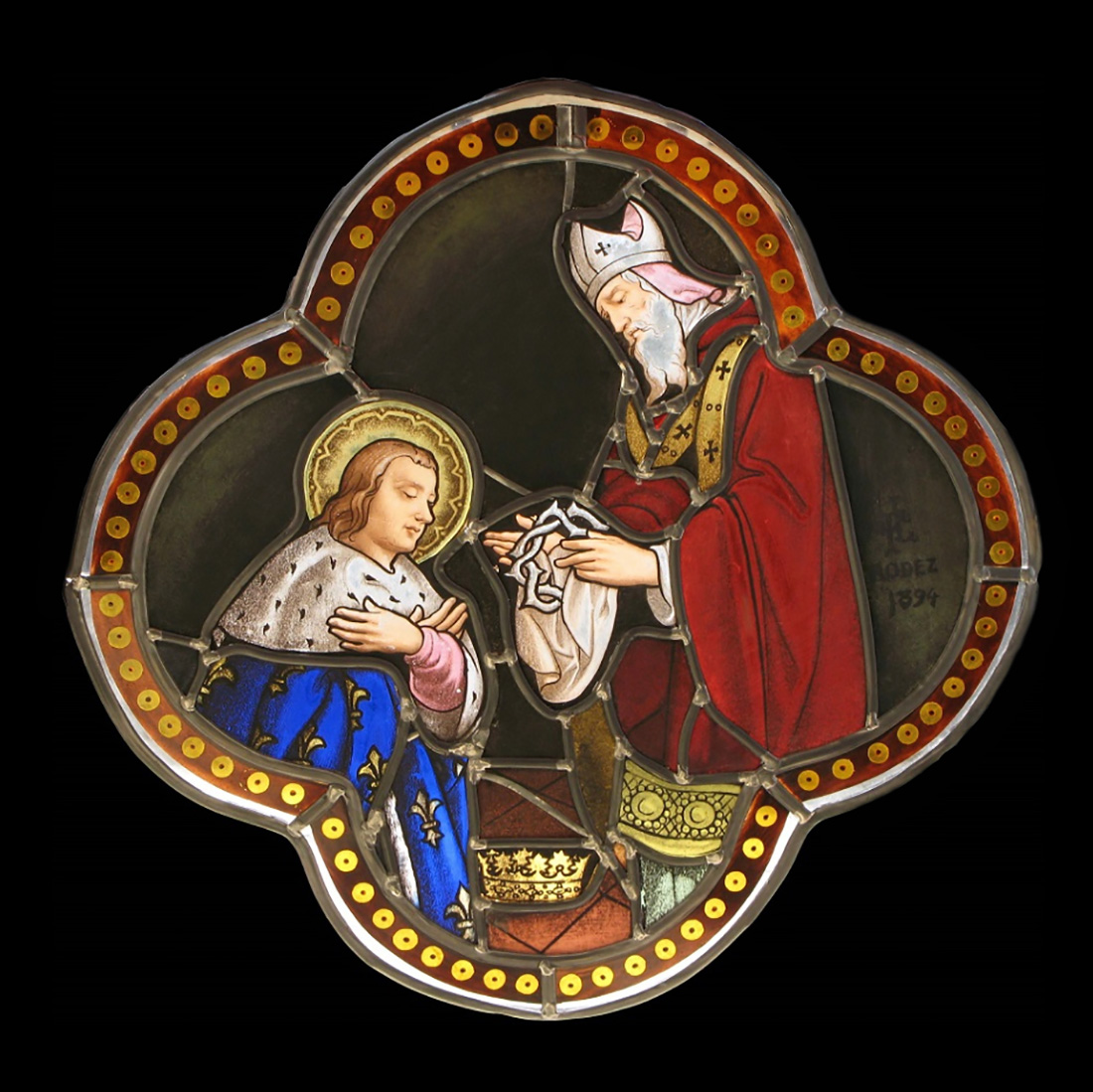 Vitrail Saint Louis — Sainte-Eulalie-d'Olt